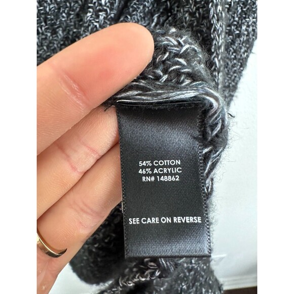 Torrid Women's Knitted Long Line Cardigan Open Front Hooded Black White Sz 1X - Picture 5 of 9